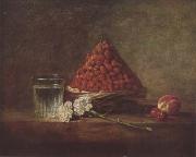 Jean Baptiste Simeon Chardin Still Life with Basket of Strawberries (mk08) Sweden oil painting reproduction